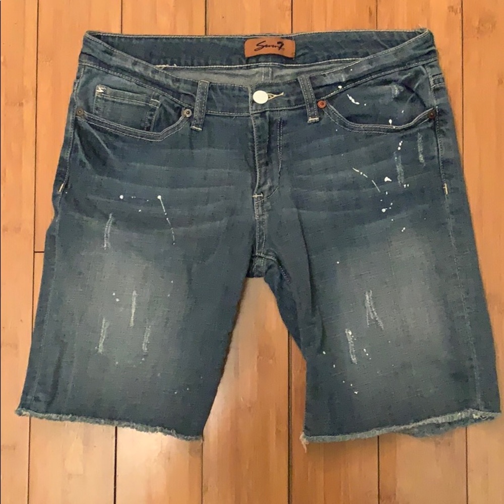 Seven7 Shorts (Bermuda) with splattered paint